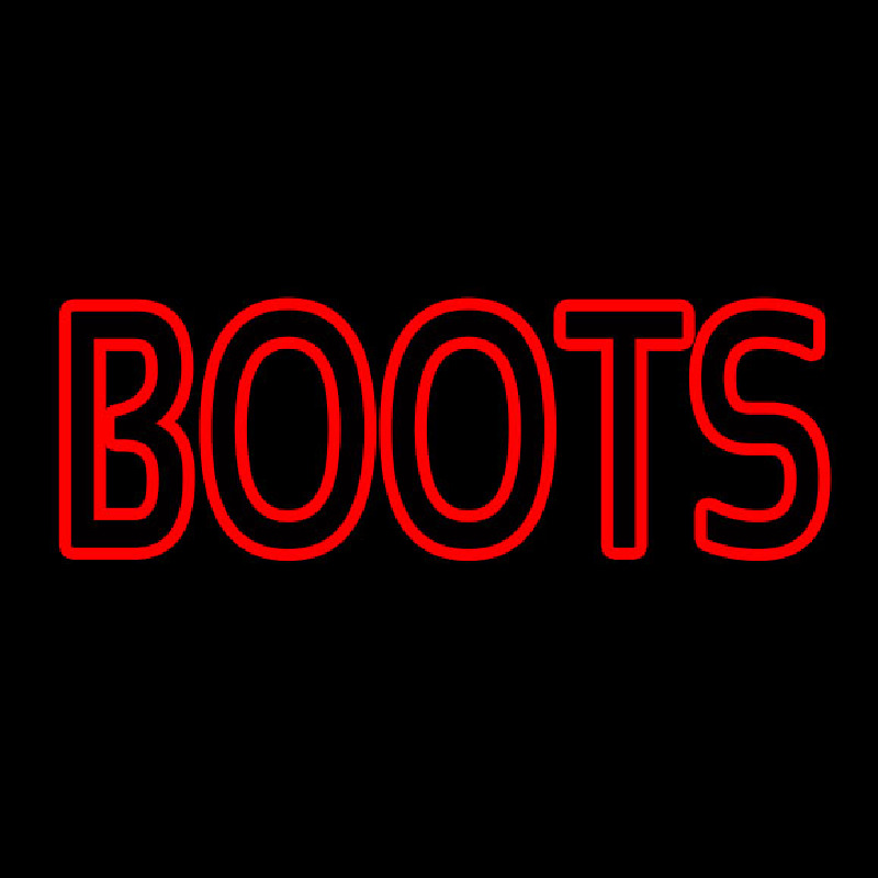 Red Double Stroke Boots Neonskylt