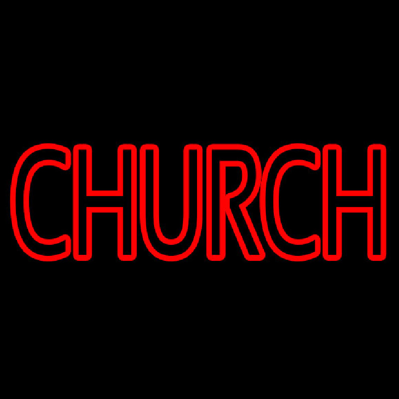 Red Double Stroke Church Neonskylt