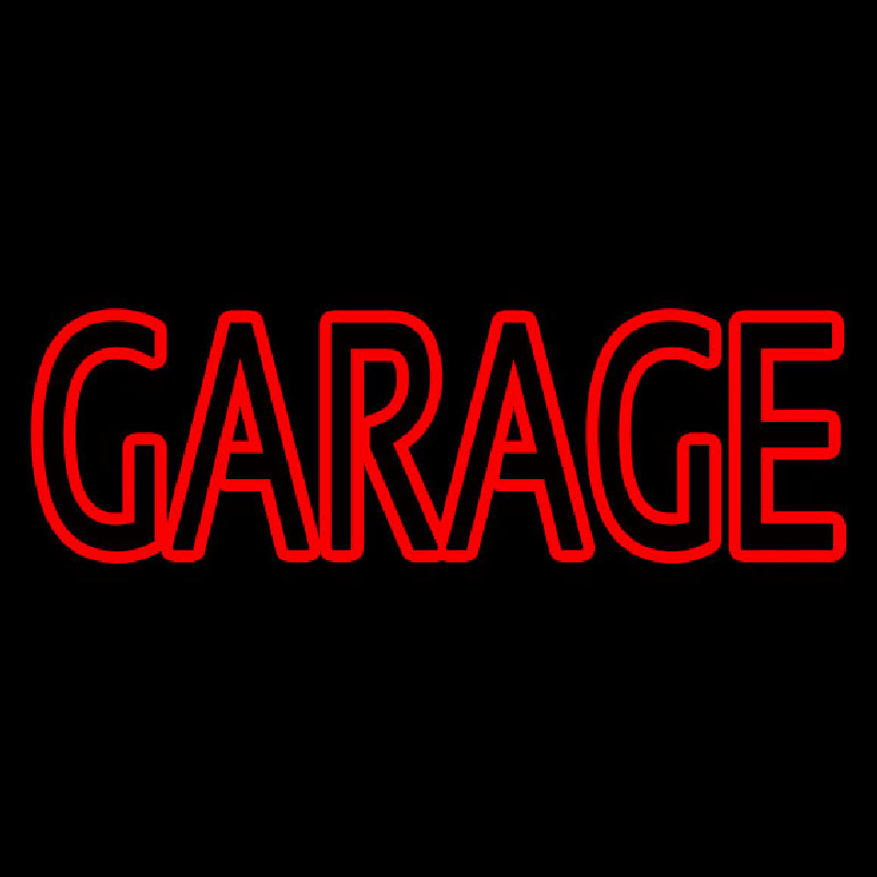 Red Double Stroke Garage Neonskylt