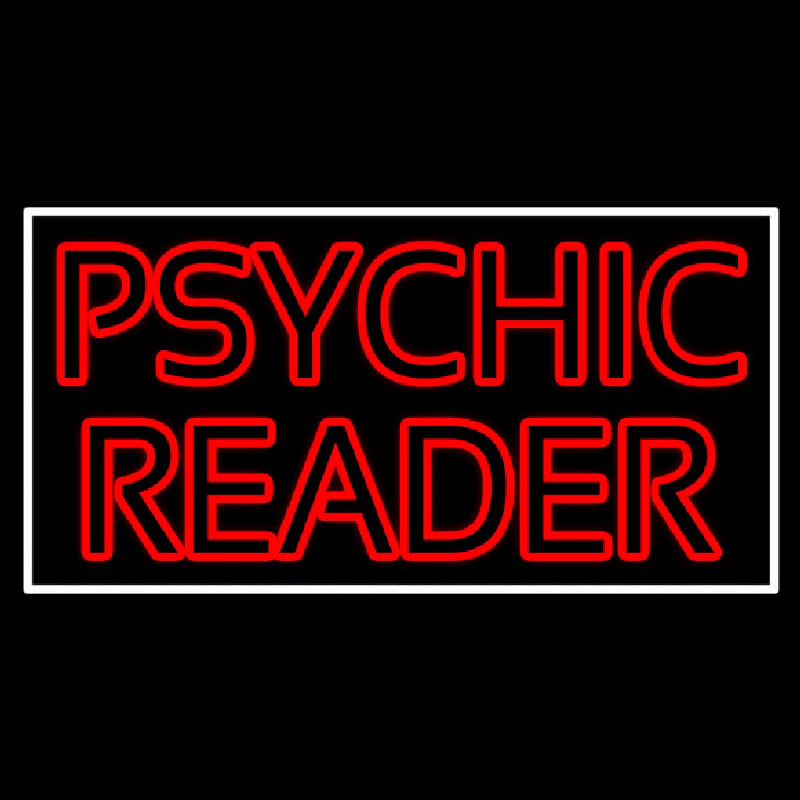 Red Double Stroke Psychic Reader White Border Neonskylt