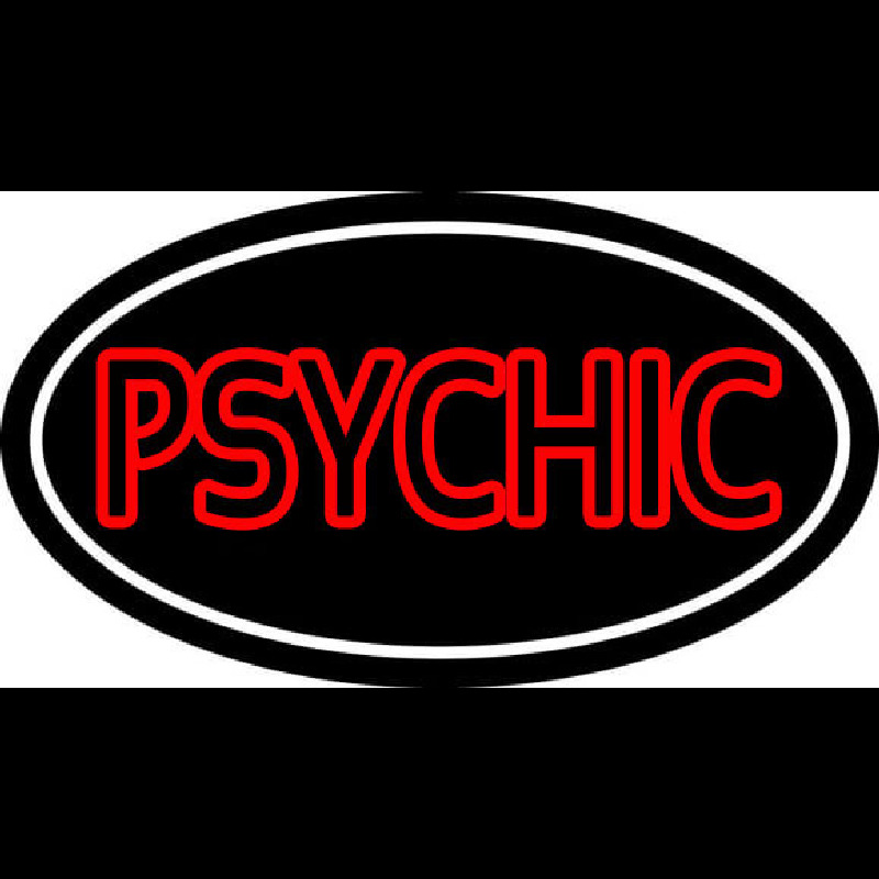 Red Double Stroke Psychic White Border Neonskylt