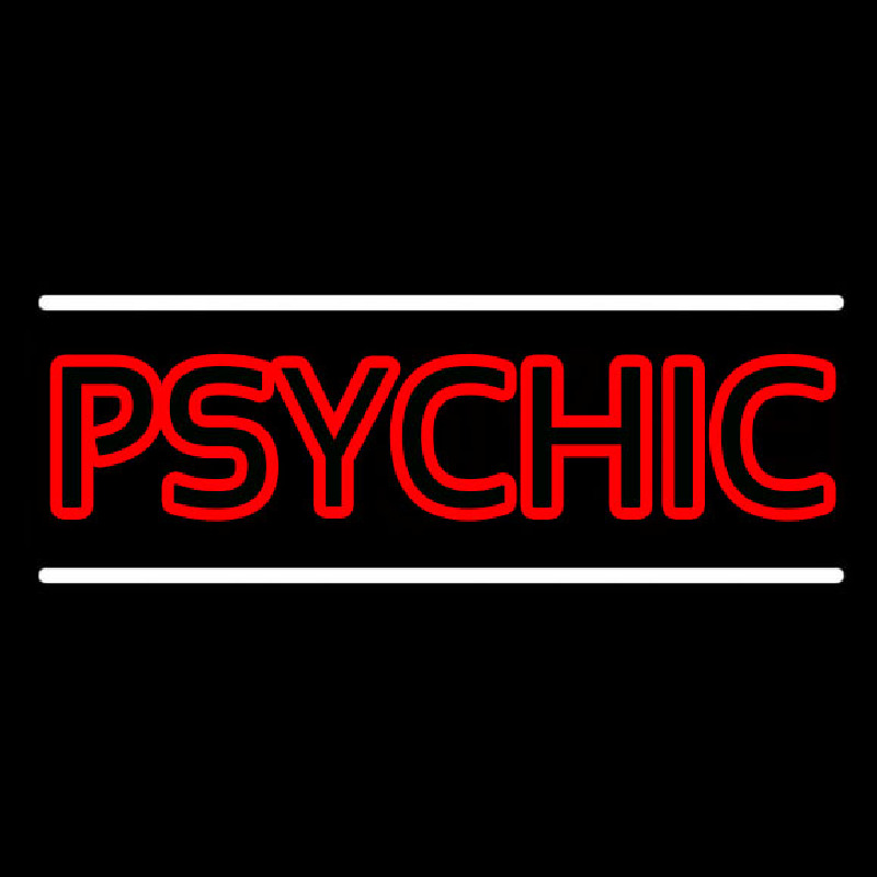 Red Double Stroke Psychic White Line Neonskylt