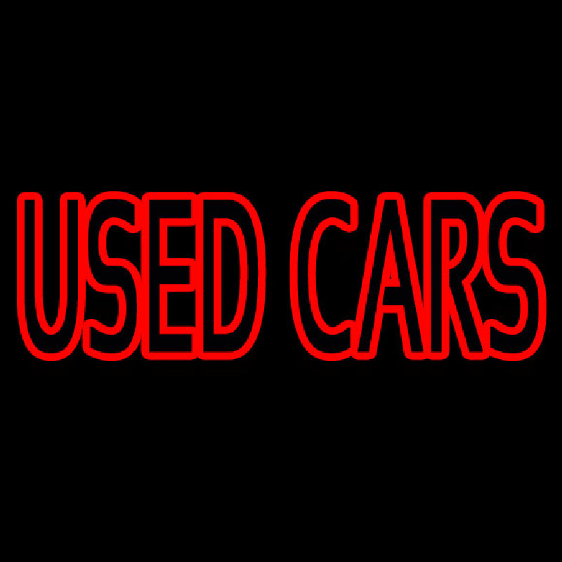Red Double Stroke Used Cars Neonskylt