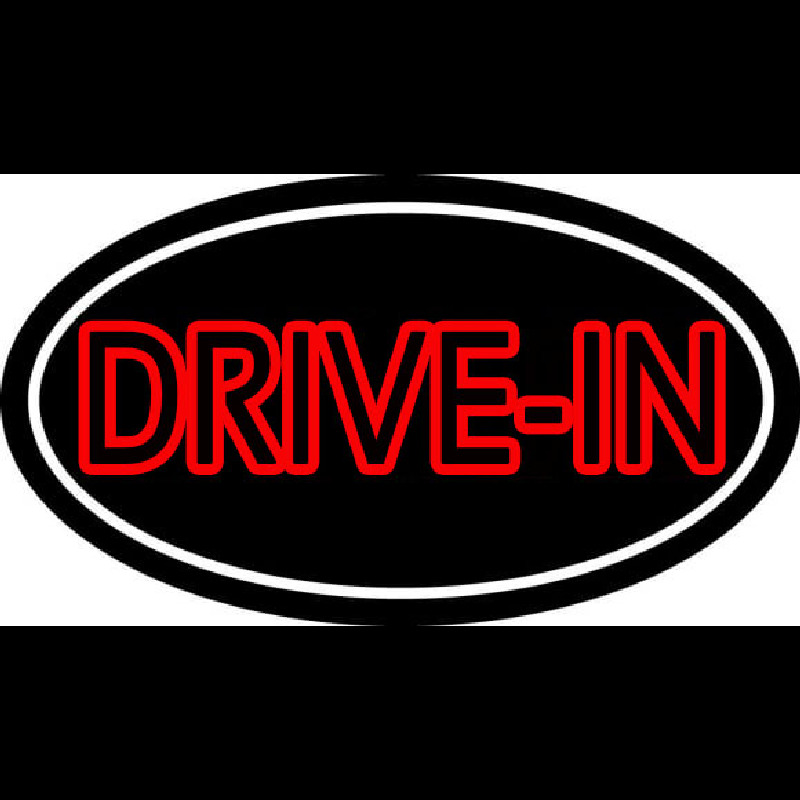 Red Drive In With White Border Neonskylt