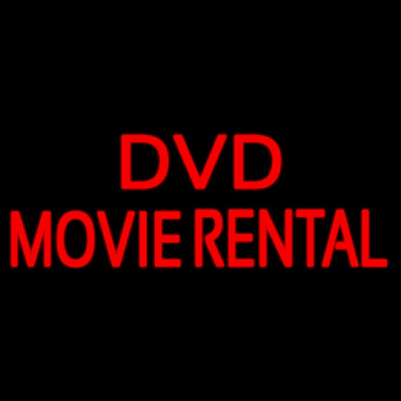 Red Dvd Movie Rental Block Neonskylt