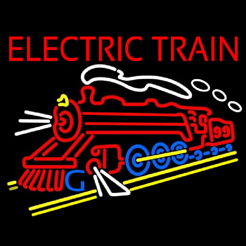 Red Electric Train Logo Neonskylt