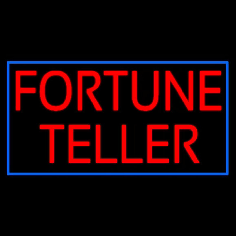 Red Fortune Teller Blue Border Neonskylt