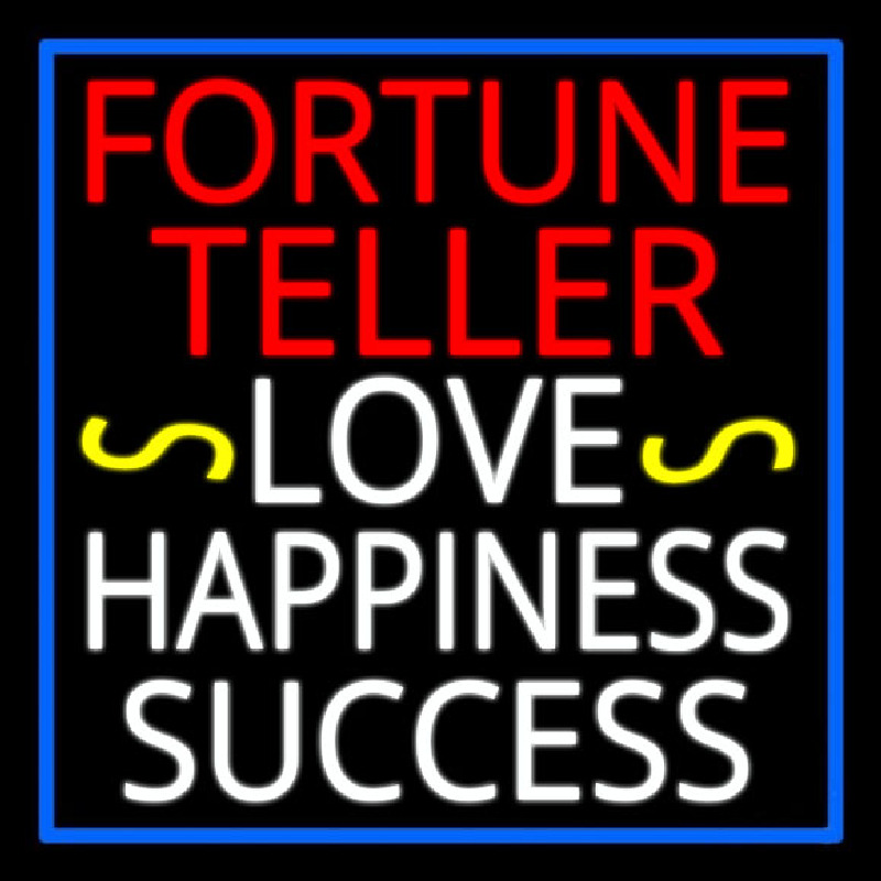 Red Fortune Teller White Love Happiness Success Neonskylt