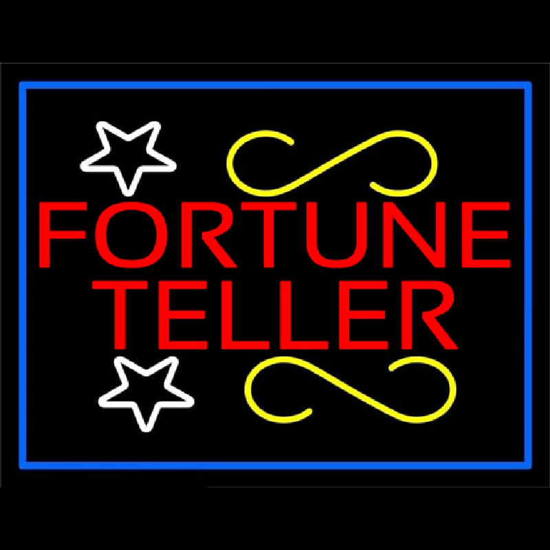 Red Fortune Teller With Blue Border Neonskylt
