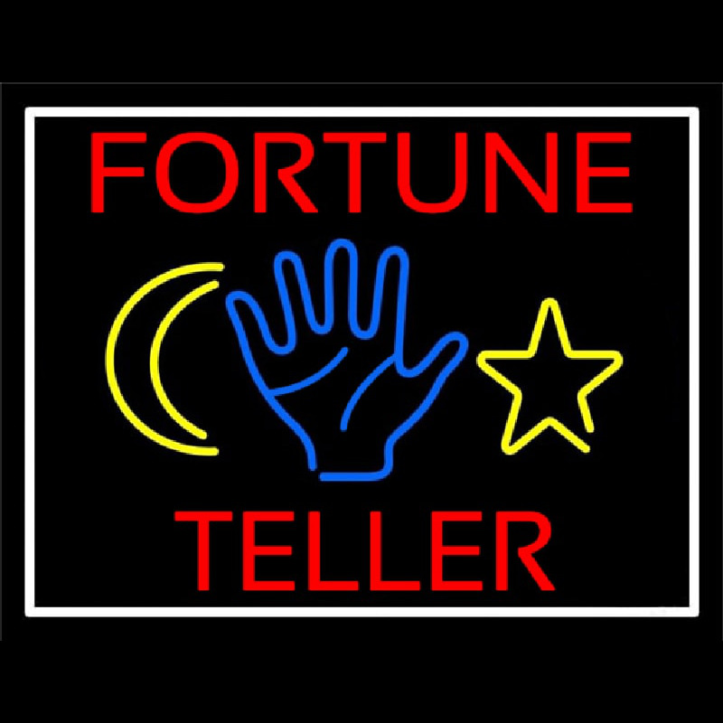 Red Fortune Teller With Logo Neonskylt