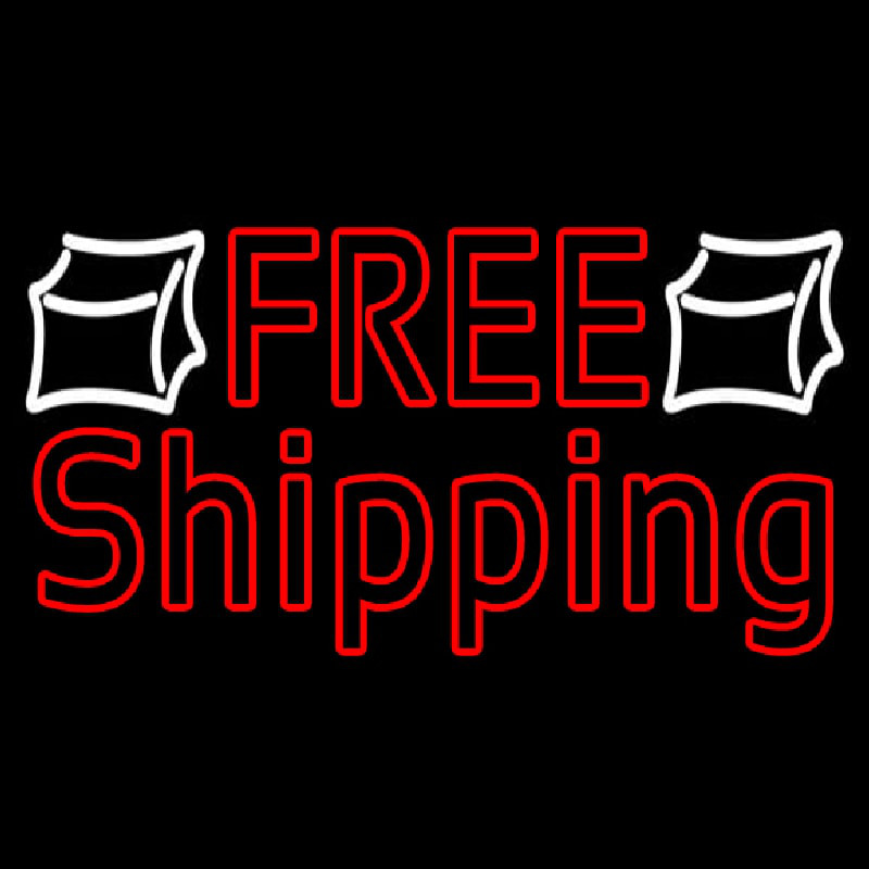 Red Free Shipping Neonskylt