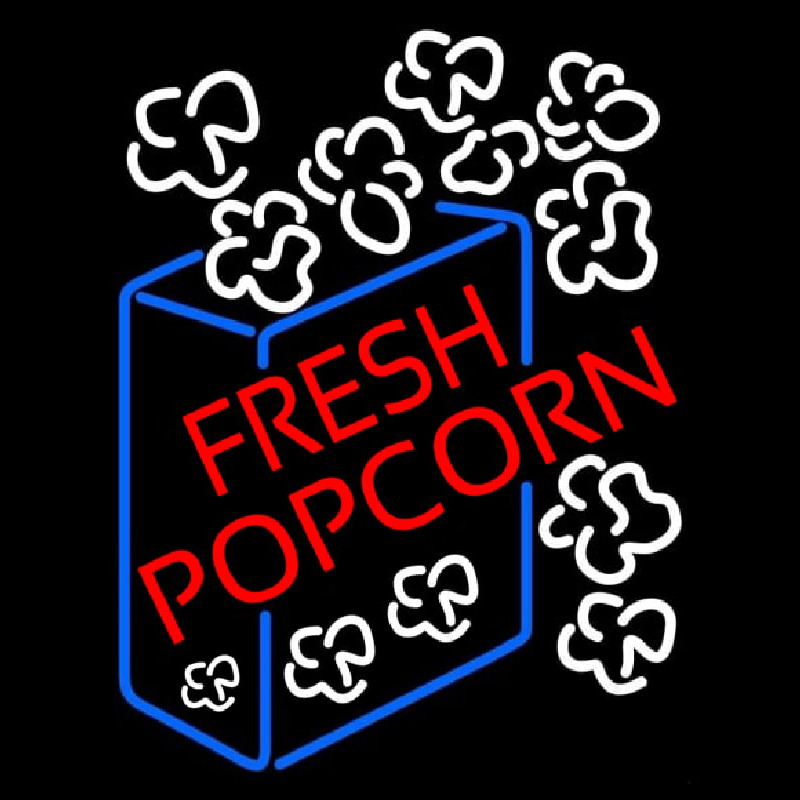 Red Fresh Popcorn Neonskylt