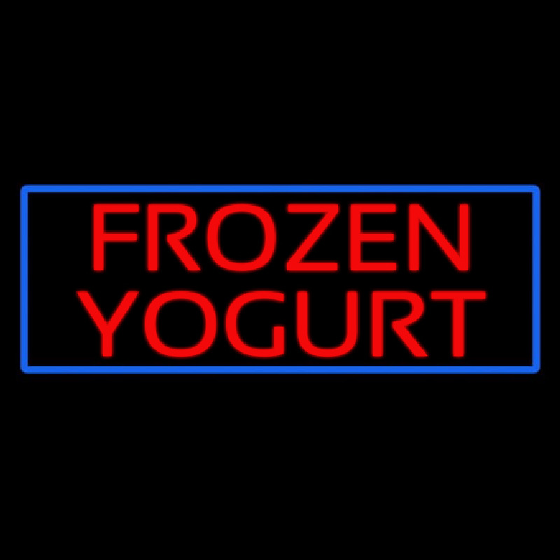 Red Frozen Yogurt With Blue Border Neonskylt