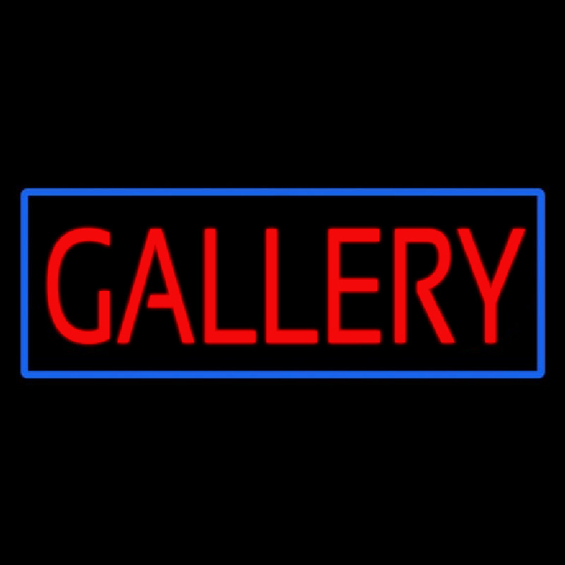 Red Gallery Blue Border Neonskylt