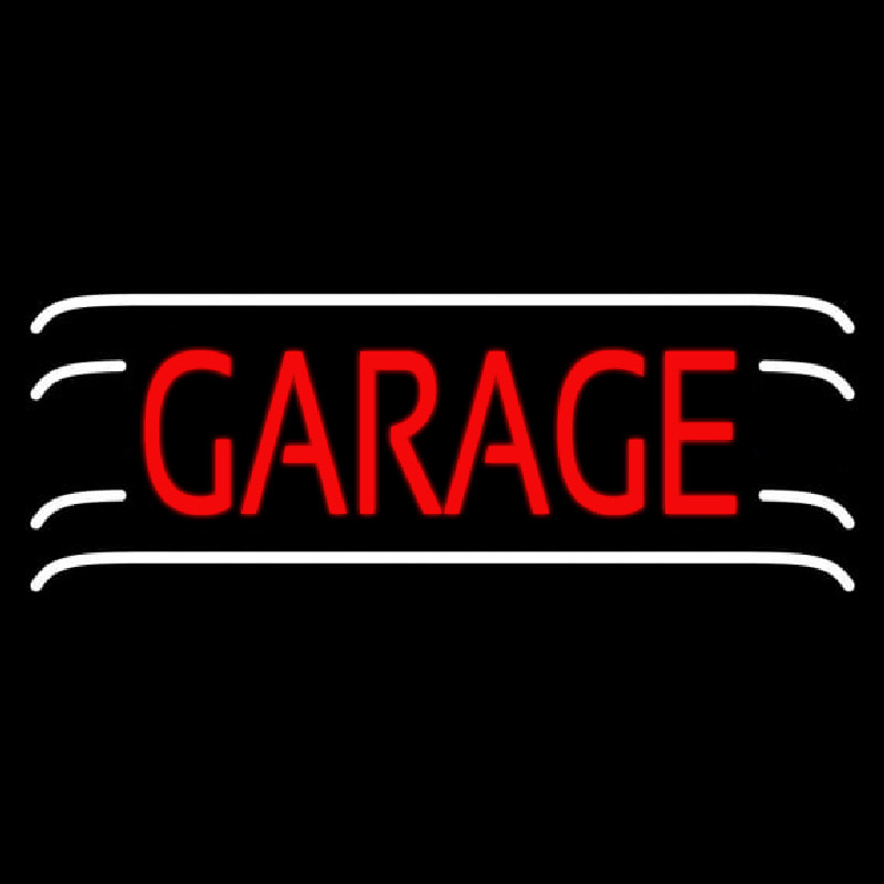 Red Garage Block Neonskylt