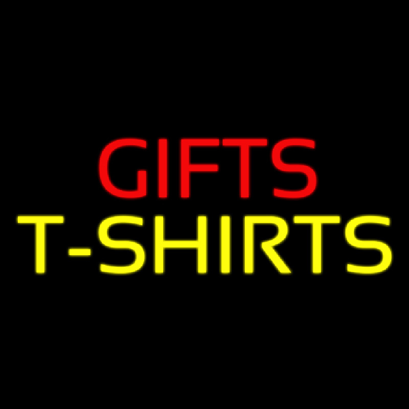 Red Gifts Yellow Tshirts Neonskylt