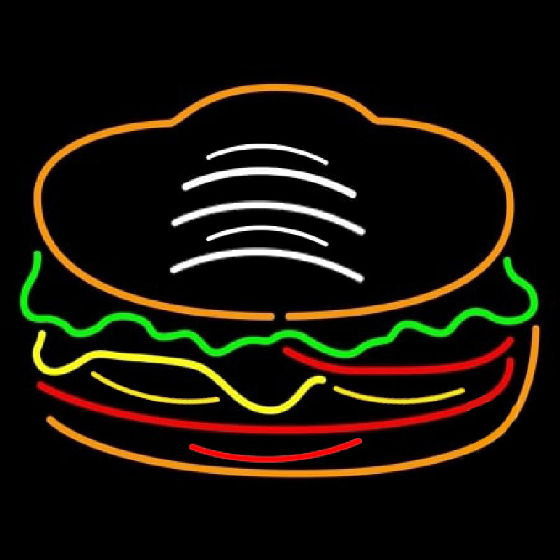 Red Green Burger Logo Neonskylt