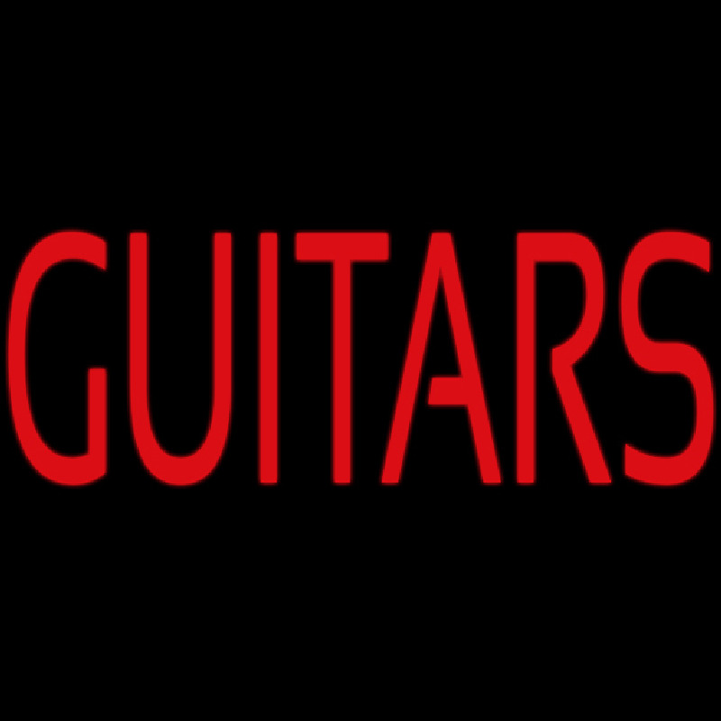 Red Guitar Block 1 Neonskylt