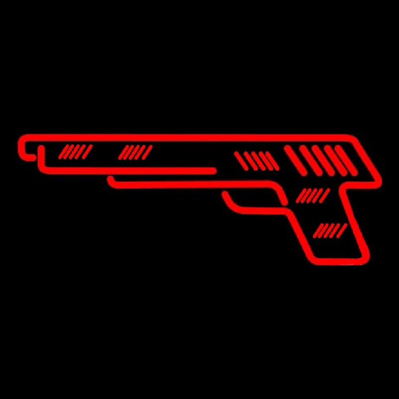 Red Gun Logo Neonskylt