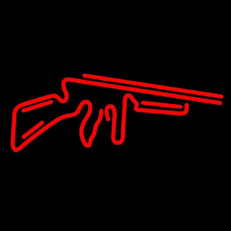 Red Gun Logo Neonskylt