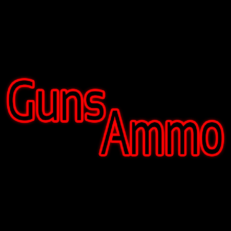 Red Guns Ammo Neonskylt