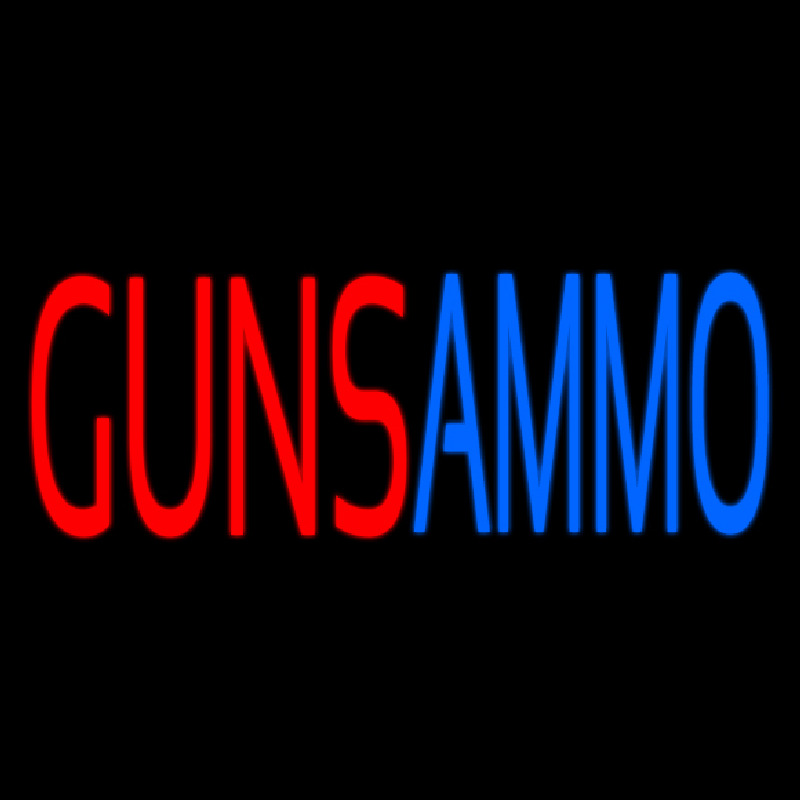 Red Guns Ammo Neonskylt