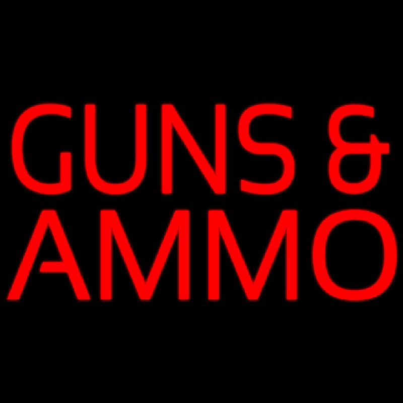 Red Guns And Ammo Block Neonskylt