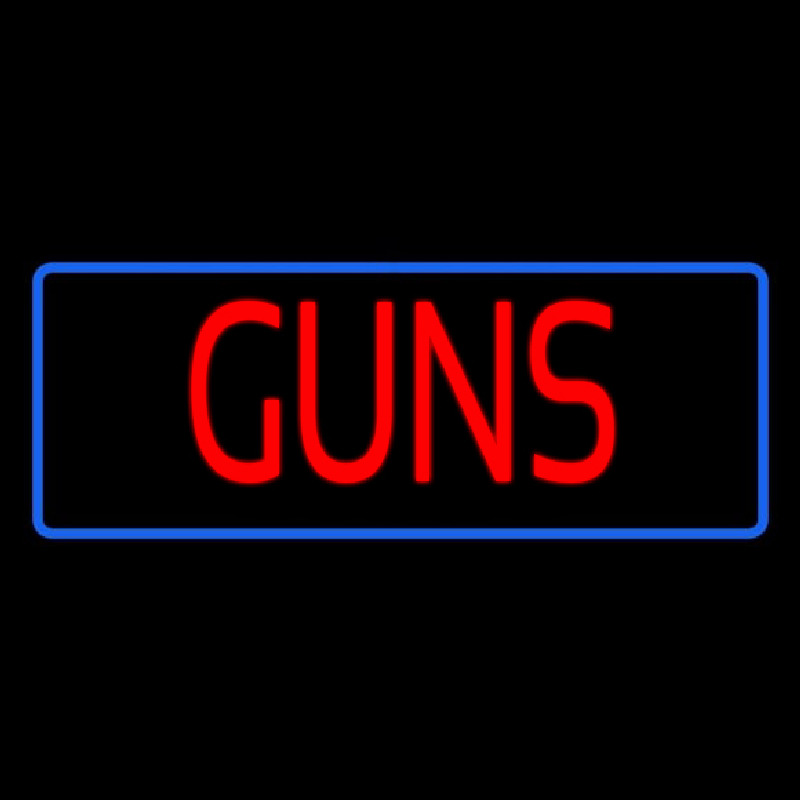 Red Guns Blue Border Neonskylt