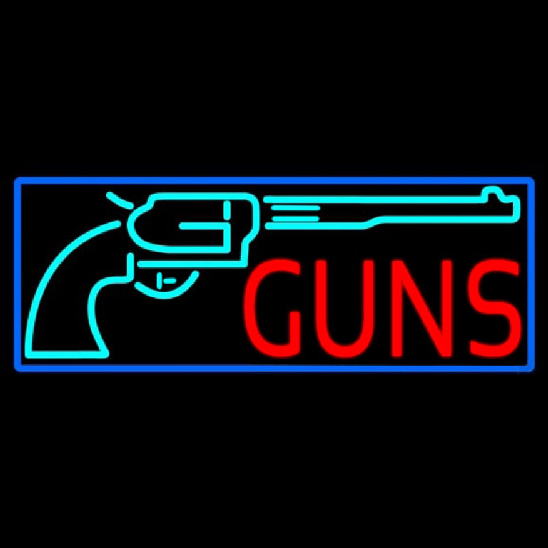 Red Guns Turquoise Logo Neonskylt