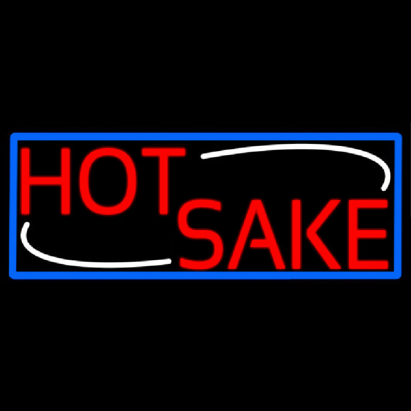 Red Hot Sake With Blue Border Neonskylt