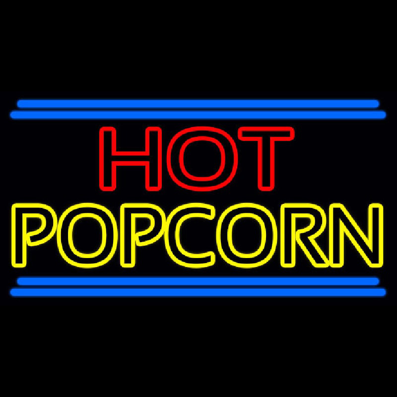 Red Hot Yellow Popcorn Neonskylt