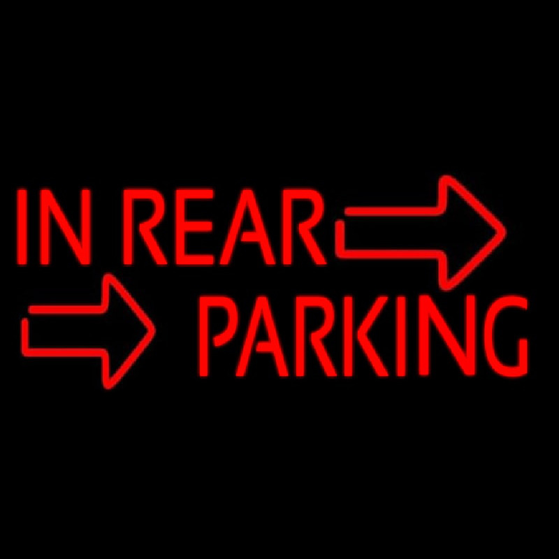 Red In Rear Parking Neonskylt
