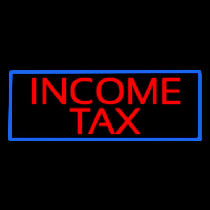 Red Income Ta  Blue Border Neonskylt