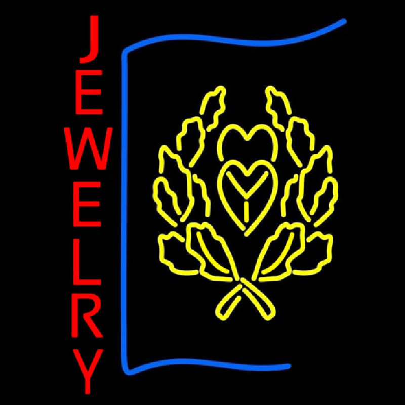 Red Jewlery Block Logo Neonskylt