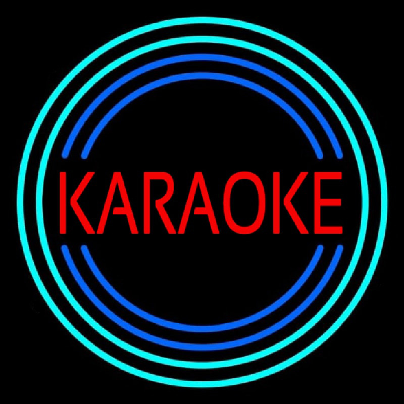 Red Karaoke Block Neonskylt