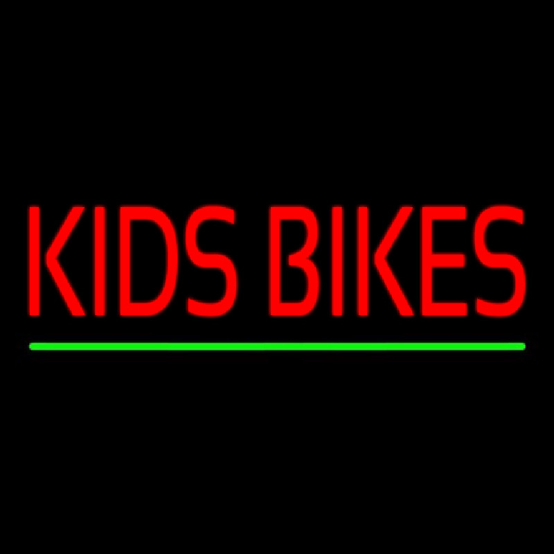 Red Kids Bikes Green Line Neonskylt