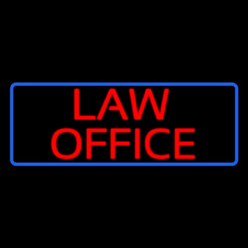 Red Law Office Blue Border Neonskylt