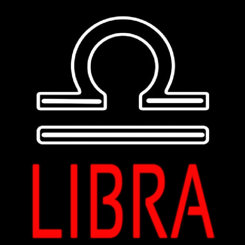 Red Libra Zodiac Neonskylt