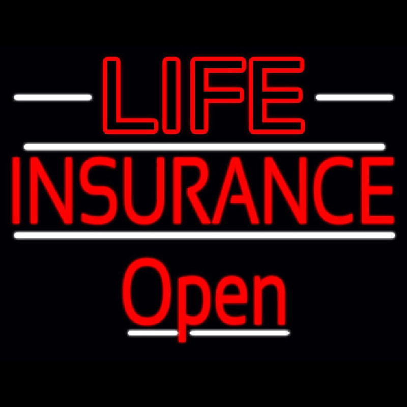 Red Life Insurance Open Neonskylt