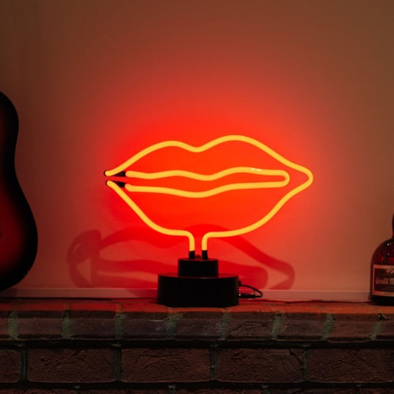 Red Lips Desktop Neonskylt