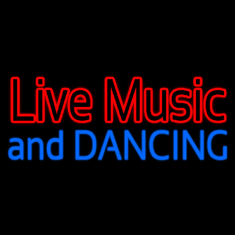 Red Live Music Blue And Dancing Neonskylt