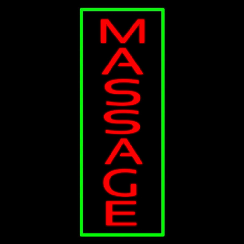 Red Massage Green Border Neonskylt