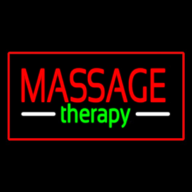 Red Massage Therapy Red Border Neonskylt