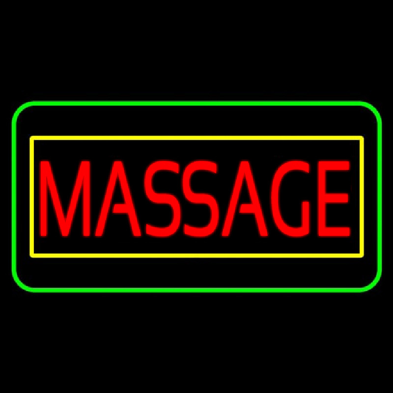 Red Massage Yellow Green Border Neonskylt