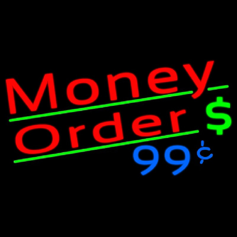 Red Money Order Dollar Logo Neonskylt