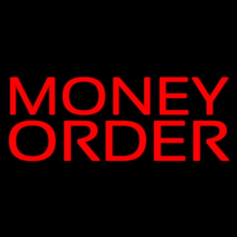 Red Money Order Neonskylt