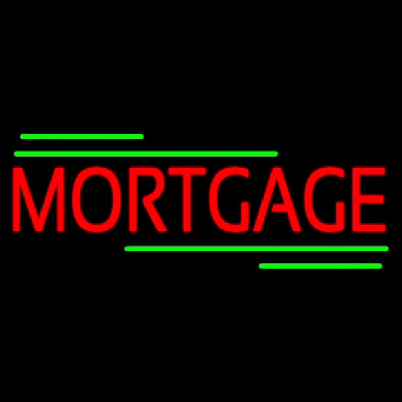 Red Mortgage Green Lines Neonskylt