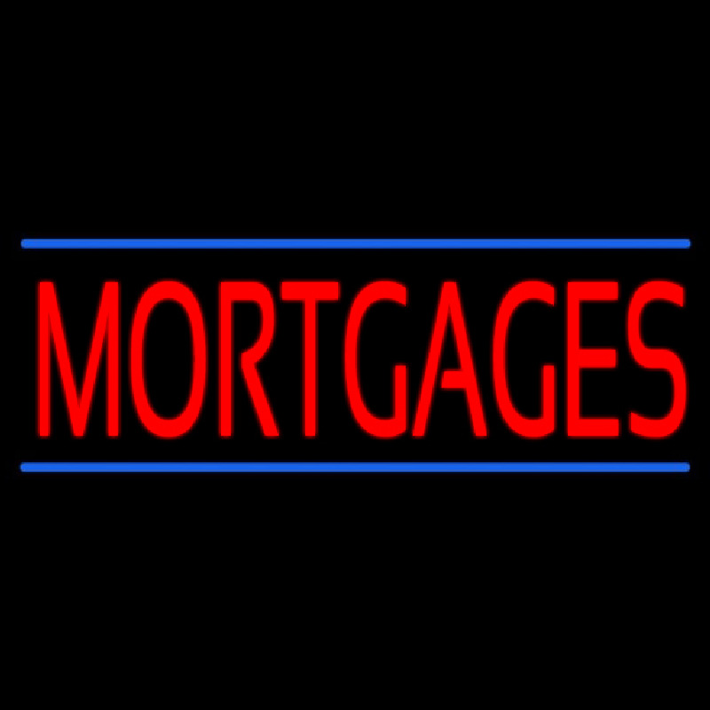 Red Mortgages Blue Lines Neonskylt