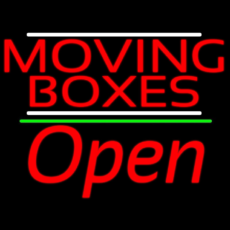 Red Moving Bo es Open 2 Neonskylt