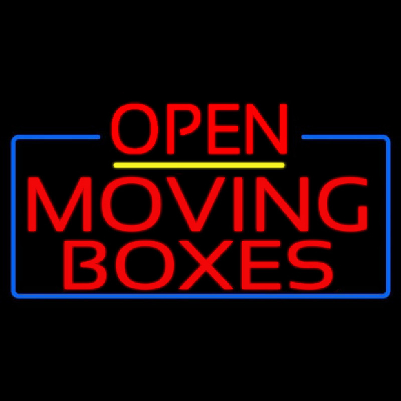 Red Moving Bo es Open 4 Neonskylt